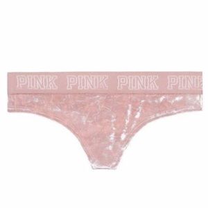 Victoria’s Secret PINK Logo Velvet Thong Panty